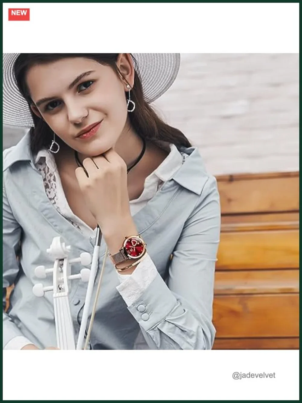 Women's Heart Diamond Mesh Bracelet Watch Rose Gold Stainless Steel Quartz